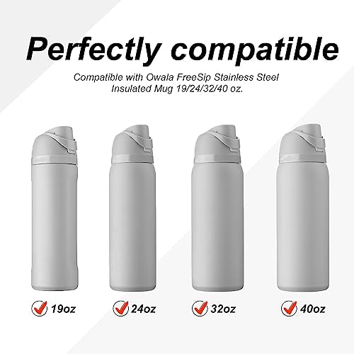 Water Bottle Stoppers & Seal Rings Set - 4pcs Gray for Owala
