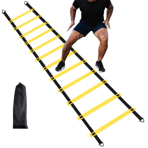 12 Rung Agility Ladder Set with Steel Stakes & Carry Bag