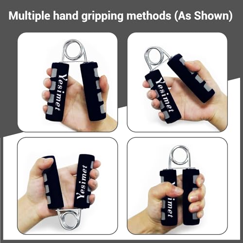 Hand Grip Strengthener Set - 2 Pack Foam Trainers - Black