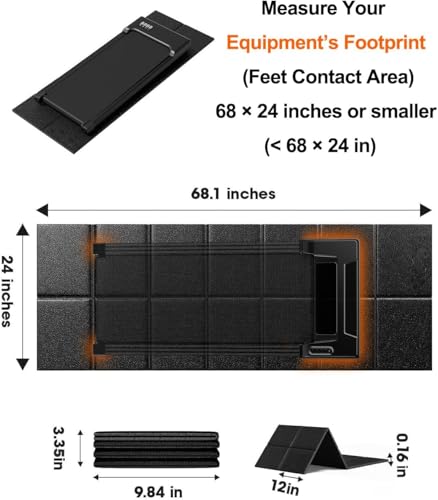 Treadmill Mat - 68.1" x 24" x 0.2" Thick, Classic Texture