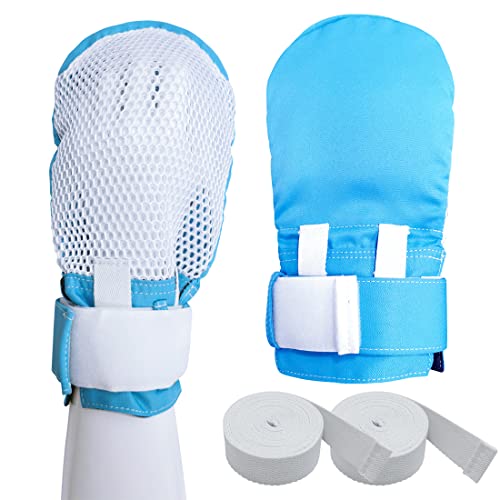 Restraint Gloves for Dementia Patient, Medical Assistance Glove with Zipper Opening For Finger Protection