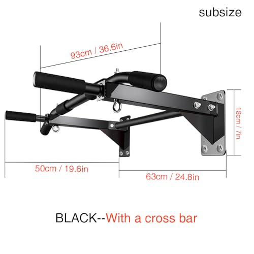 Wall Mounted Pull Up Bar - Multi-Grip Strength Training Equipment