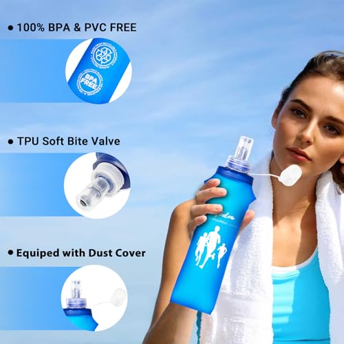 Collapsible Soft Flask Water Bottle - 500ml BPA-Free for Running & Hiking