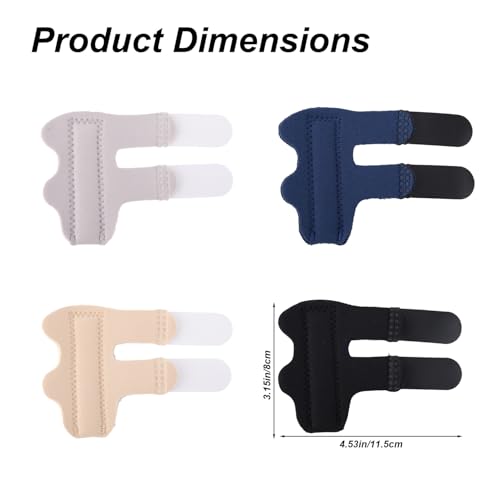 Finger Splints - 4pcs Finger Brace for Mallet & Sprains - Black, Beige, Grey, Dark Blue