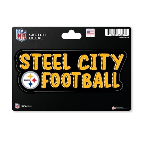 4x6 Inch Vinyl Sports Decal - Pittsburgh Steelers Sketch Look