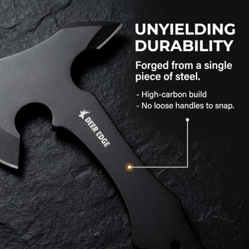 Deer Edge Black Throwing Axe Set 6 Pack, 11.5" Full Tang Hatchets for Target Practice & Competition - Blank Black Variation