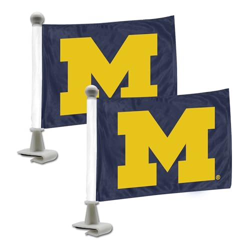 Michigan Wolverines Mini Car Flags - 2 Pack, 4" x 6"