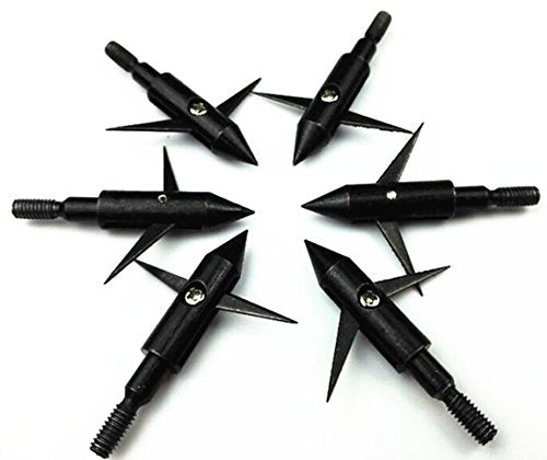 GPP 6-Pack 150 Grain Black Broadheads for Hunting & Bowfishing