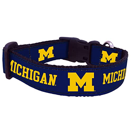 Michigan Wolverines Dog Collar - Medium Size, Team Spirit