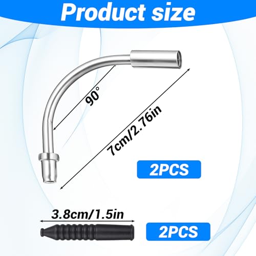 V Brake Noodle Cable Guide Pipe Set with Rubber Boots - 90 Degree, 4 Pack