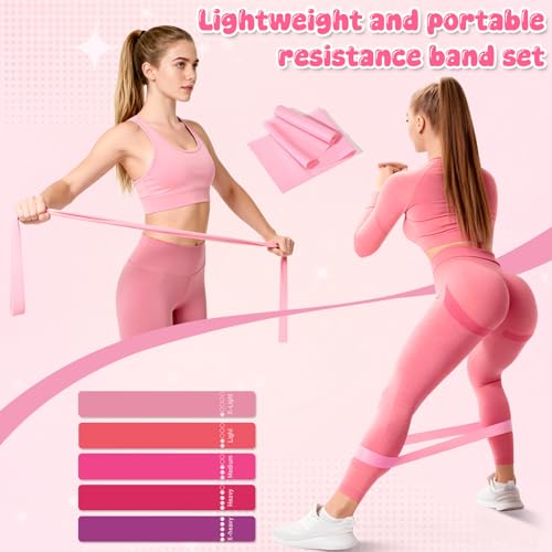 Pilates Equipment Kit for Home Workouts - 18pcs Set - Pink