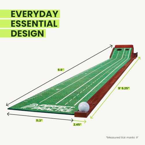 Indoor Golf Putting Mat with Chipping Net - 9'6" Training Aid