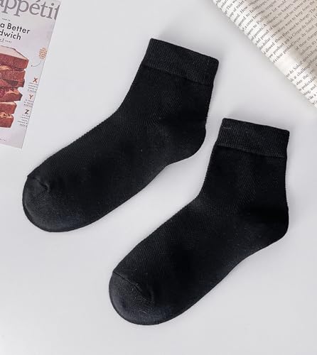 Arukora Women Ankle Thin Socks 6 Pairs Size 5-8 Mesh Breathable Crew Socks - White Black Gray Beige