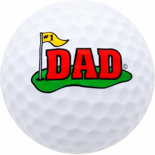 #1 Dad Golf Ball - Unique Gift for Father's Day or Birthday