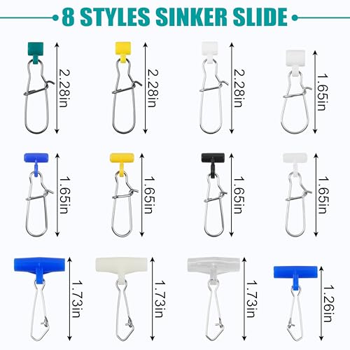 Heavy Duty Stainless Steel Fishing Line Sinker Slides - 60pcs Green Duo-Lock Snap