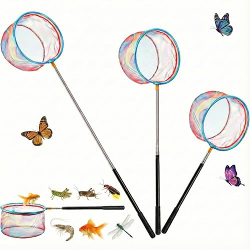 Kids Telescopic Fishing Net with Insect Catcher - Lightweight, Extendable from 26 to 67.5 Inches