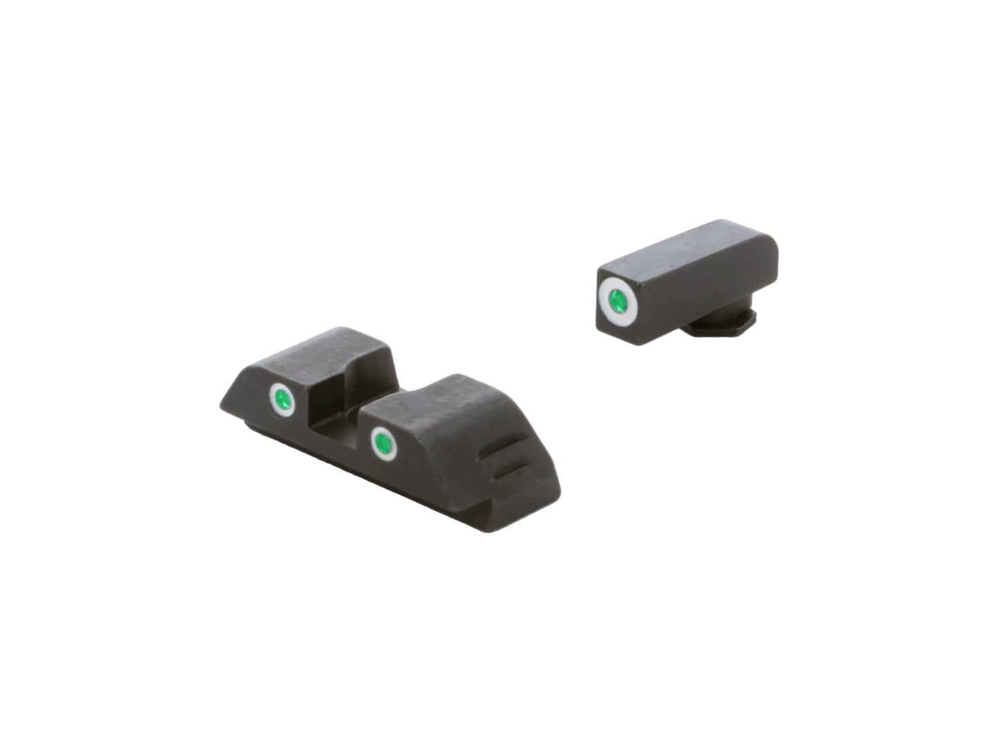 AMERIGLO Optic Compatible Sight Set for Glock - XL Tall Green Tritium OrangeOutline .315" Front Flat Black .394" Rear
