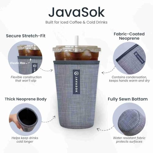 Insulated Neoprene Cup Sleeve for Iced Coffee & Soda - Boston Bruins, Large 30-32oz