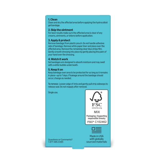 Hydrocolloid Gel Bandages for Minor Wounds - Large, 6 Count