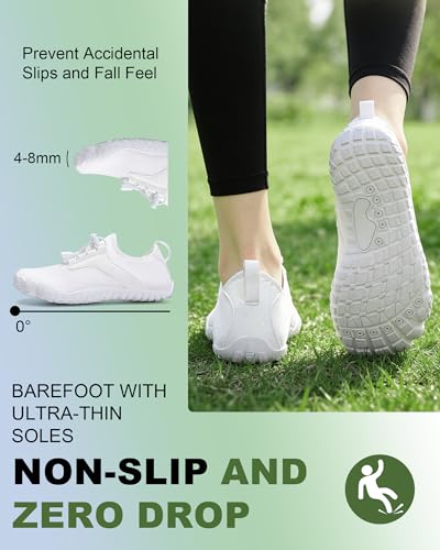 Hi-Y2Kgirls Barefoot Water Shoes for Men & Women 2026 Quick Dry Non-Slip Wide Toe Beach Footwear, 7.5W Women / 6.5W Men, White