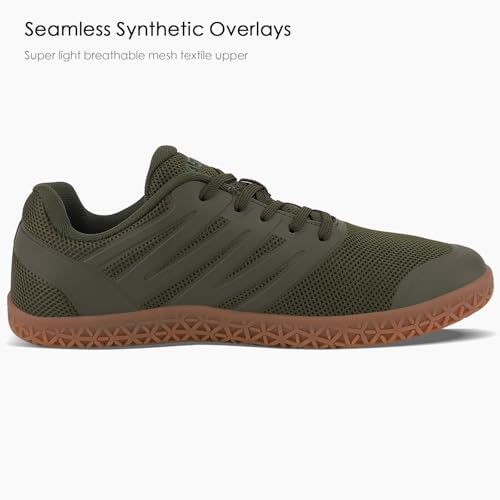 ASITVO Wide Men's Barefoot Zero Drop Sole Minimalist Sneakers Walking Shoes - Army Green, 11 Wide