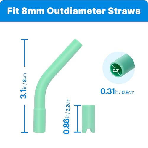 6Pcs Multicolor Silicone Straw Tips for 0.31 Inch Straws