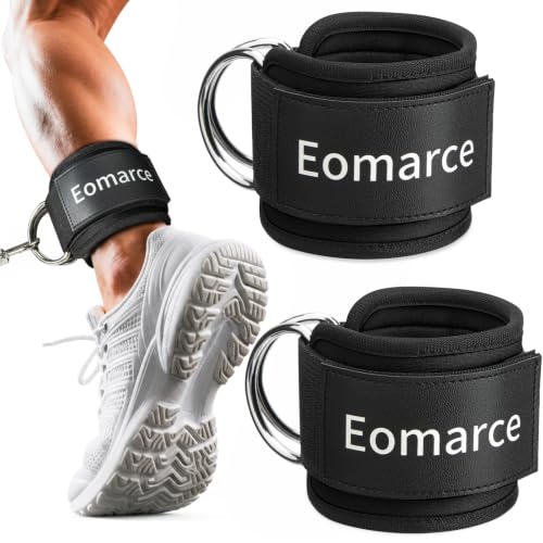2PCS Ankle Straps for Cable Machines - Adjustable Padded Cuffs
