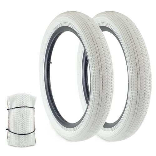 Balinge 16x2.125 Kids Bike Tire - White, 2 Pack, Foldable Replacement for 14/16/20 Inch Bikes