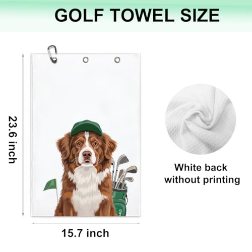 Australian Shepherd Golf Towel - 16x24 Inch Waffle Weave - Multi 1435