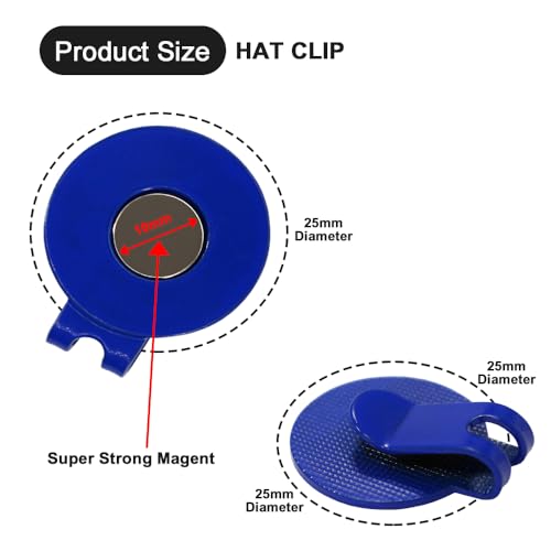Magnetic Golf Hat Clip for Ball Markers - 2 Pack, Cobalt Blue