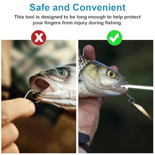 Stainless Steel Fish Hook Remover Tool - Ergonomic Saltwater Dehooker