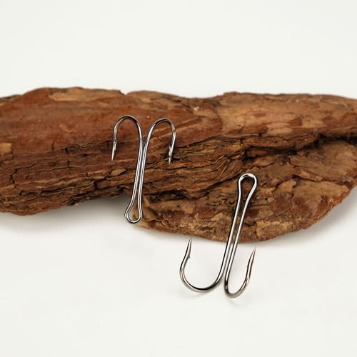 50pcs Double Fishing Hooks Set - High Carbon Steel Size #10