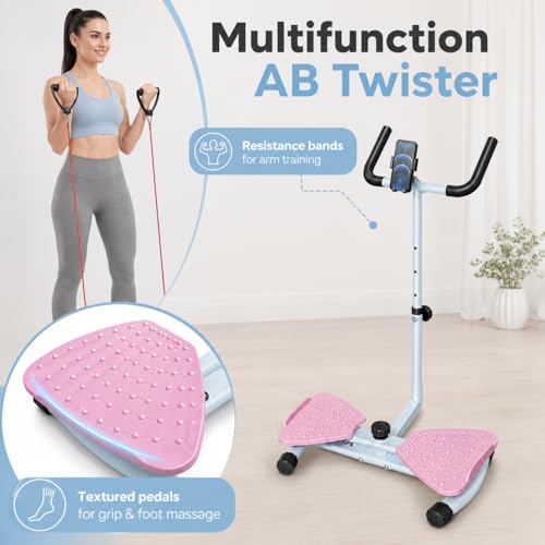 Waist Twisting Machine with Handlebar & Phone Holder - 330 lbs Capacity