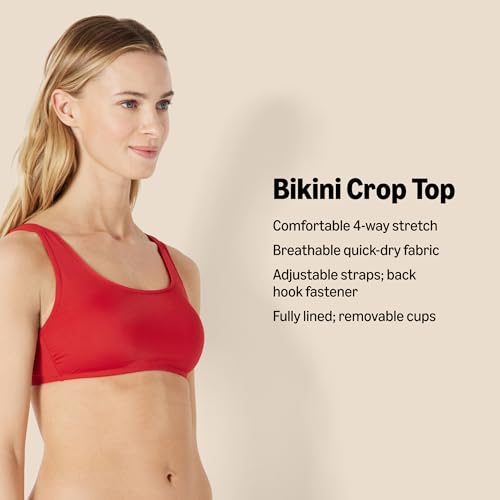 Scoop Neck Swim Crop Top - Medium / Washed Black