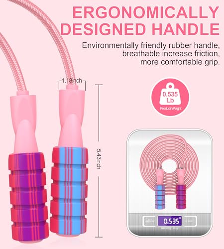 Adjustable Jump Rope for Fitness Workouts - Pink