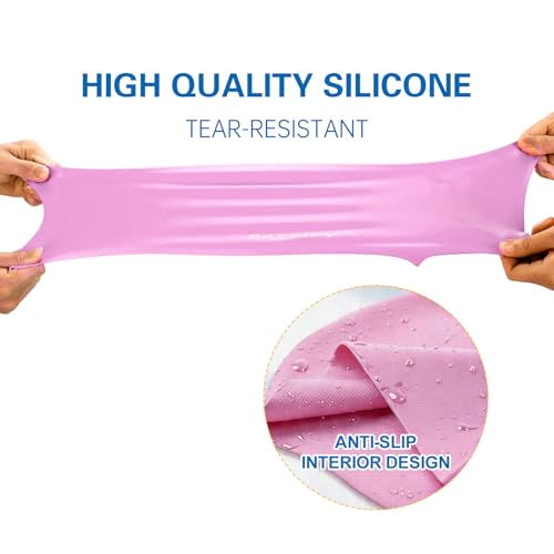 Silicone Swim Cap for Long Hair - 2 Pack, Purple