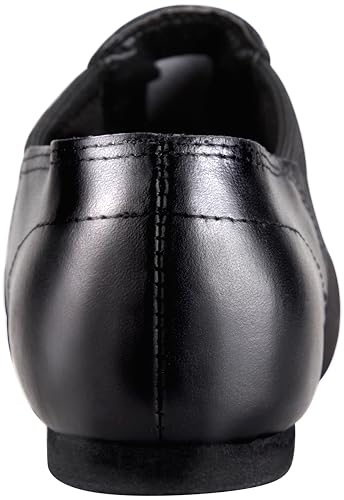 Jazz Dance Shoes - Genuine Leather Slip-On for Men & Women - 8.5 Women/8 Men - Black
