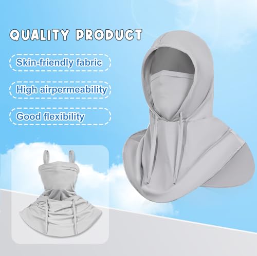 Balaclava Sun UV Protection Hood - Breathable Full Head Mask - Black