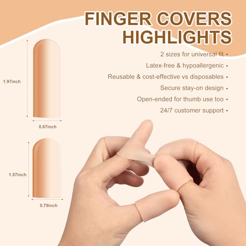 20 Pcs Gel Finger Cots - Reusable Silicone Thumb & Finger Protectors