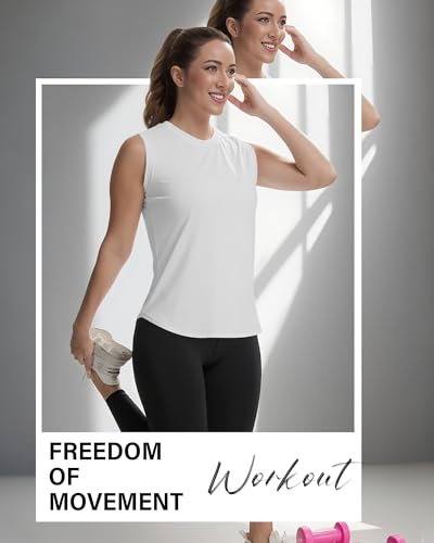 Women's Sleeveless Workout Tops - Breathable Athletic Tank - Medium