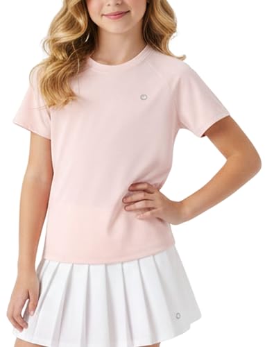 Athletic Shirts for Kids 9-10 Years - Short Sleeve Top - Pink