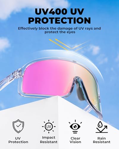 Photochromic Sports Sunglasses UV400 Lightweight - Black to Grey