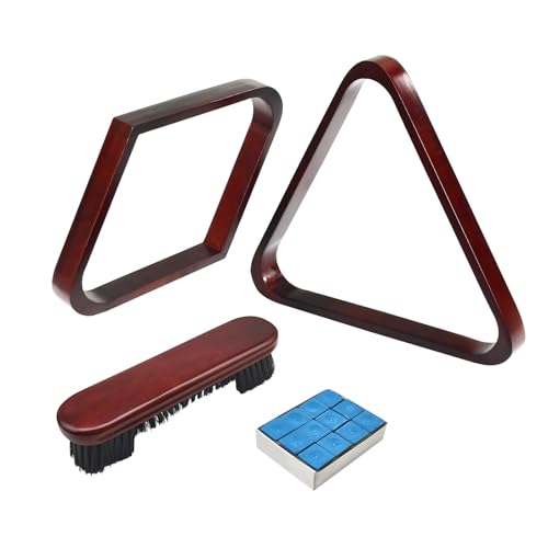 Solid Wood Pool Ball Triangle Rack - Burgundy, 2-1/4" Size