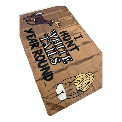 Hunt White Tails Year Round 3x5 ft Polyester Hunting Flag Banner, Outdoor Decor