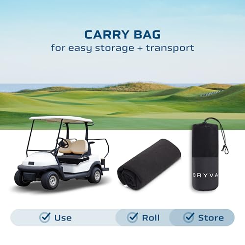 Dryva Waterproof Golf Cart Seat Cover Black – EZGO TXT RXV/Club Car DS Precedent, Non-Slip, Washable