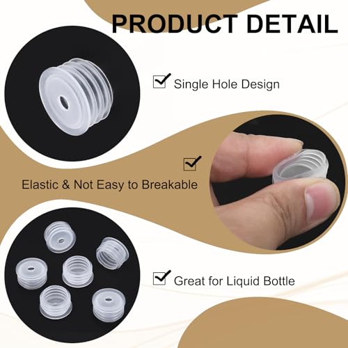 Clear Bottle Adapter Plugs - 0.67" x 0.17" - 25 Pcs