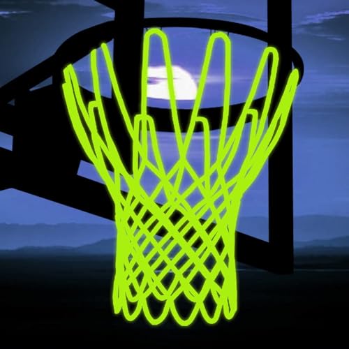 Luminous Basketball Net - Green Nylon Nightlight for Outdoor Use