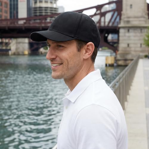 Classic Cotton Baseball Cap - Adjustable Dad Hat - Black
