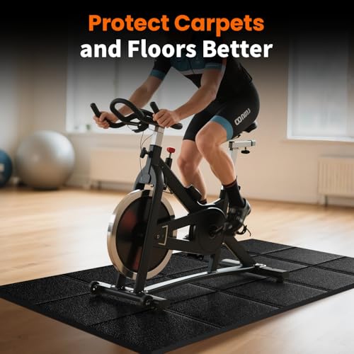 Treadmill Mat for Carpet & Hardwood Floors - 79''x39'' Textured