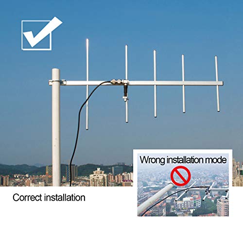 UAYESOK UHF 5 Elements Yagi Antenna 70cm 9dBi Outdoor Directional Radio Antenna